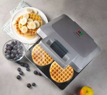 DOMO DO9251W Vaflovač Vafflelicious, 4x kulatá vafle, bílý nepřilnavý povrch